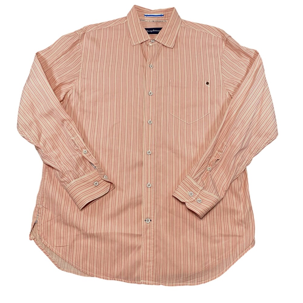 Tommy Bahama Long Sleeve Button Up Shirt Men's Medium Tencel Cotton Blend‎